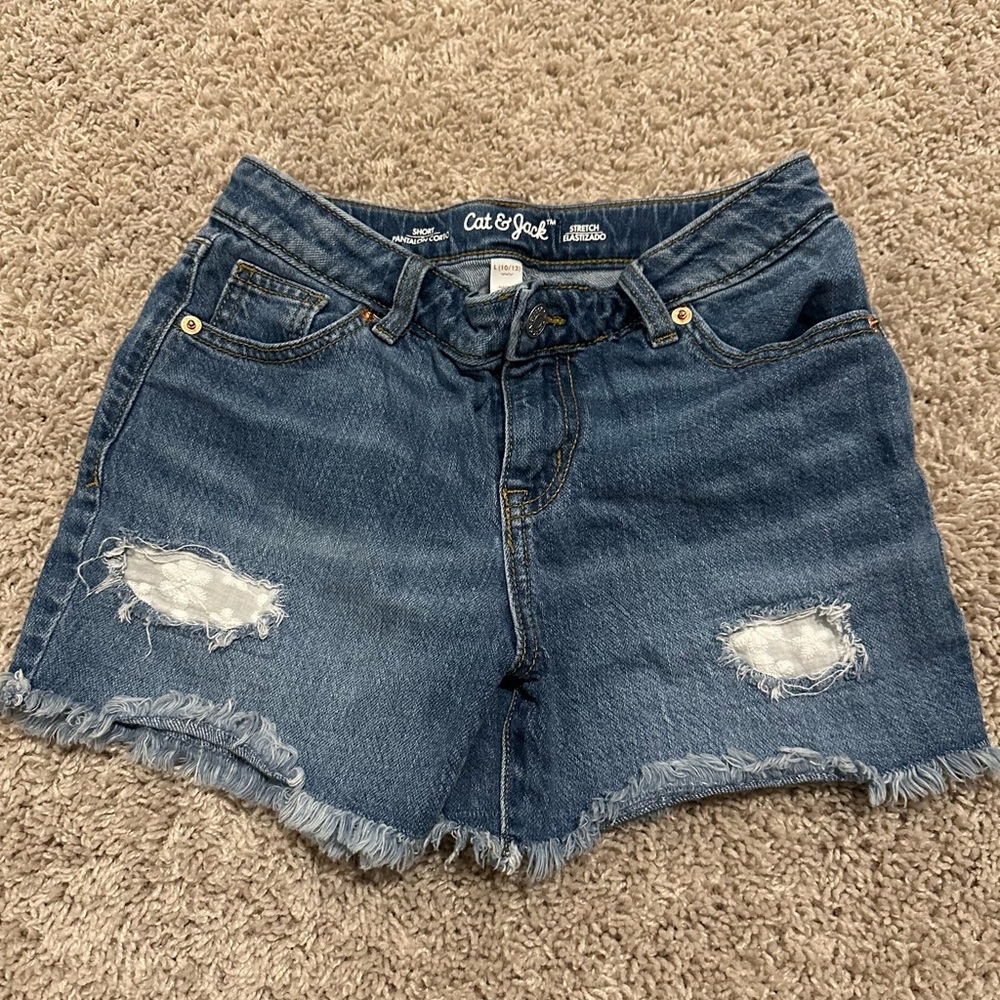 Cat & Jack Kids Blue Distressed Denim Shorts